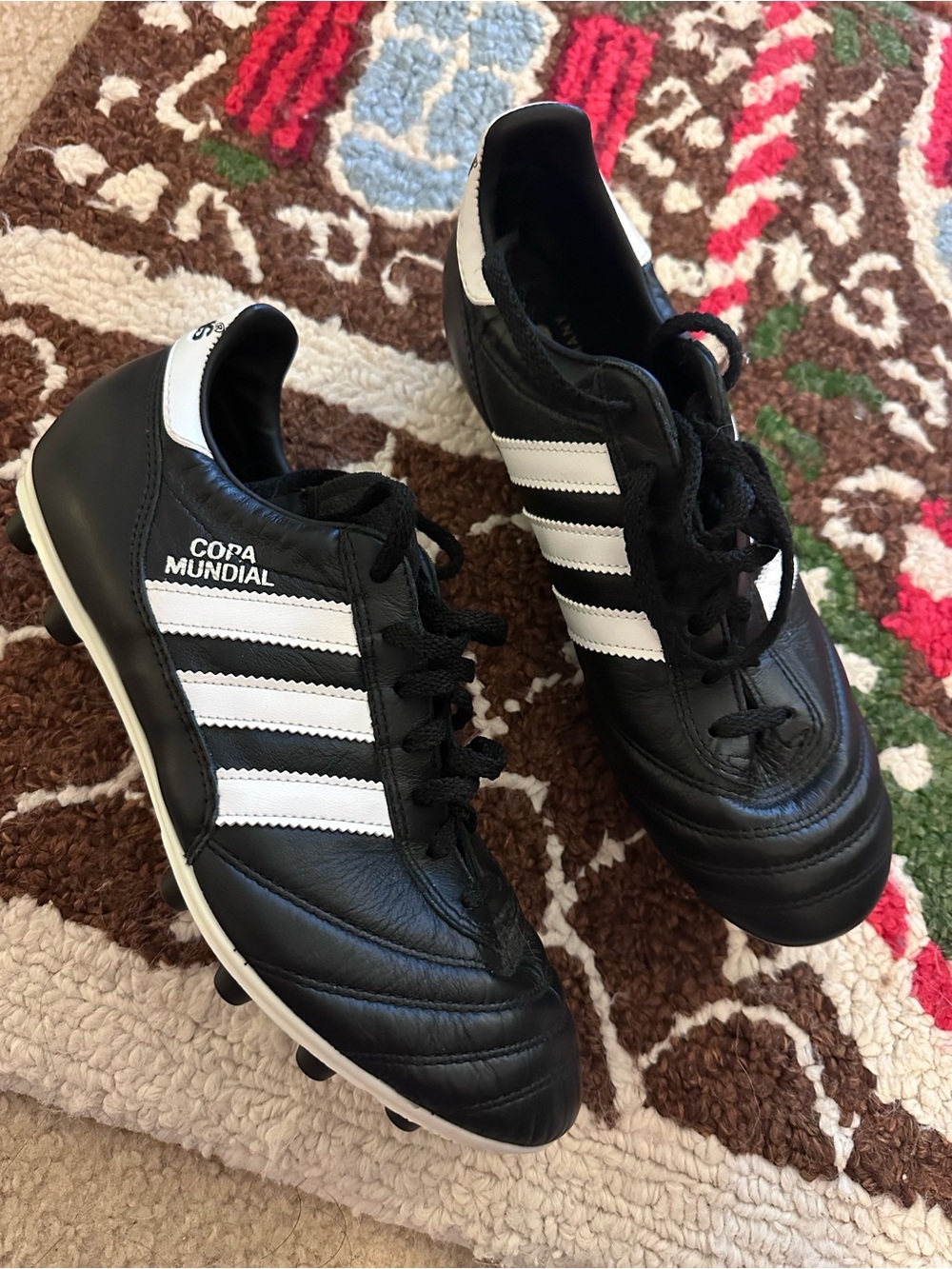 adidas Men’s Copa Mundial Black with White Stripes Soccer Cleats